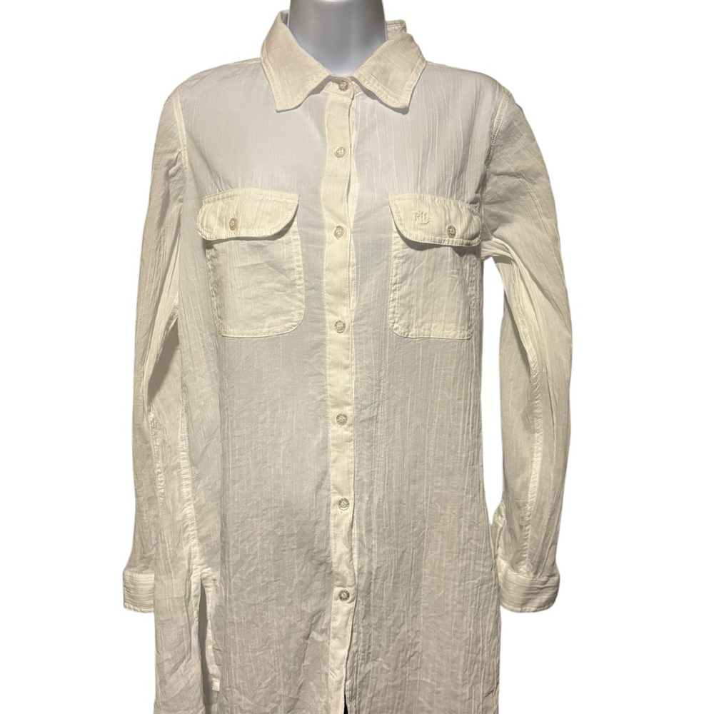 Lauren Ralph Lauren Women’s Long Sleeve Button Up Blouse Bright White 6